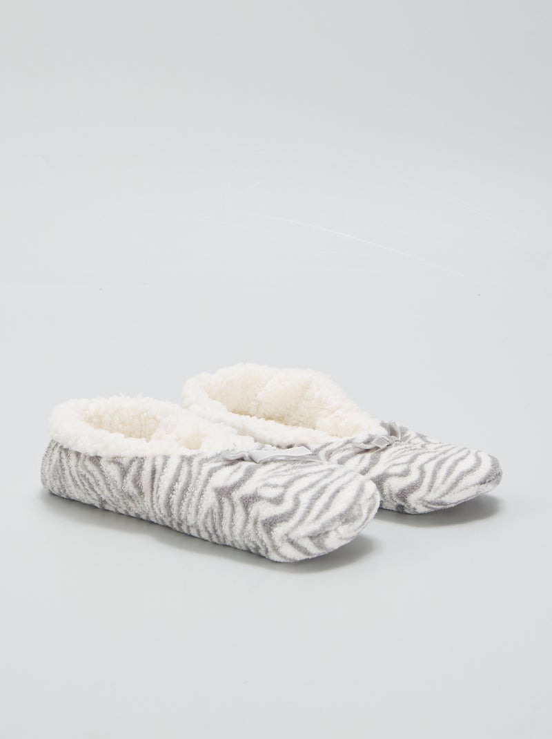 Pantufas polares 'leopardo' CINZA - Kiabi