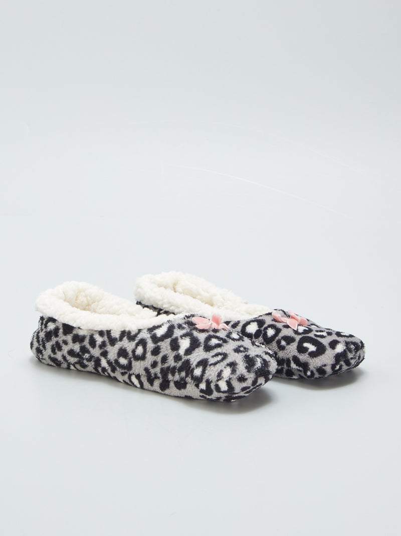 Pantufas polares 'leopardo' PRETO - Kiabi