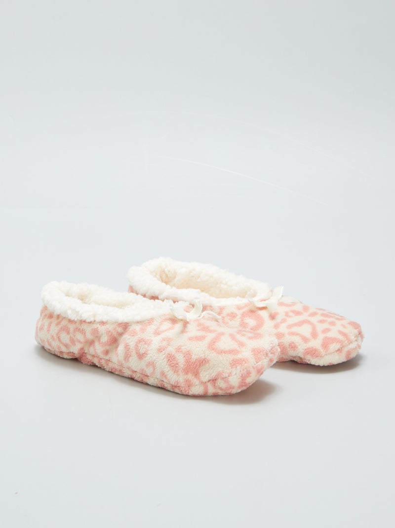 Pantufas polares 'leopardo' ROSA - Kiabi