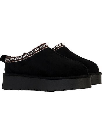 Pantufas Pretas de Microfibra Xti para Mulher