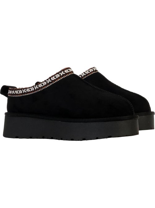 Pantufas Pretas de Microfibra Xti para Mulher - Kiabi Pantufas Pretas de Microfibra Xti para Mulher - Kiabi