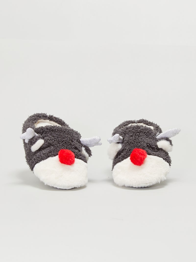 Pantufas 'Renas de Natal' Marrom - Kiabi