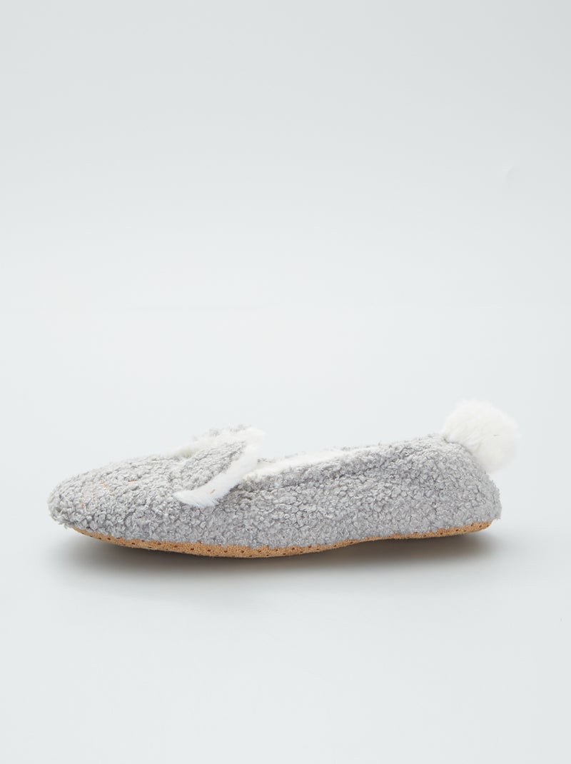 Pantufas sabrinas com coelho Cinza - Kiabi