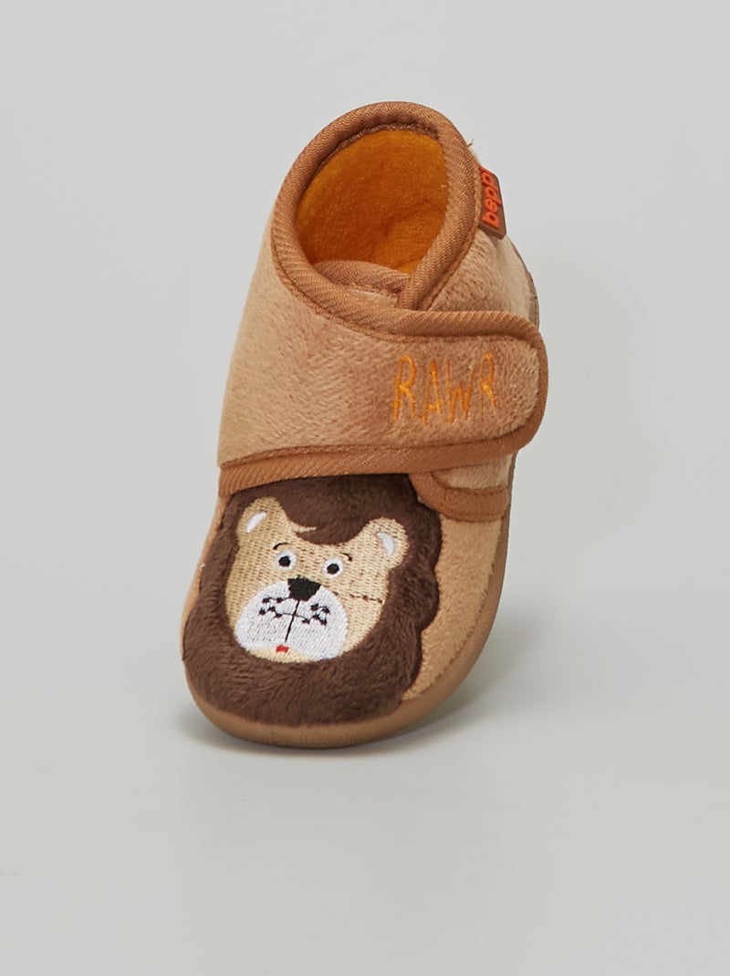 Pantufas subidas 'animal' BEGE - Kiabi