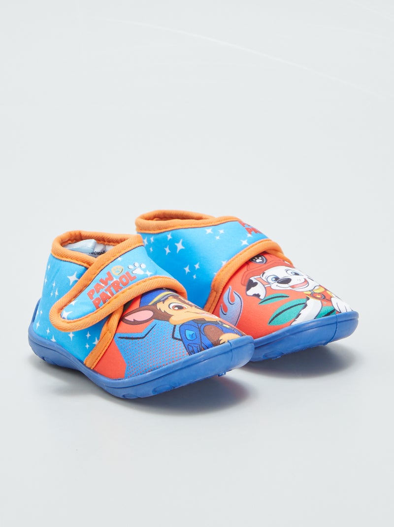Pantufas subidas com tira de velcro 'Patrulha Pata' Azul - Kiabi