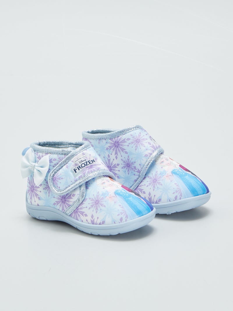 Pantufas subidas com velcro 'Frozen' Azul - Kiabi