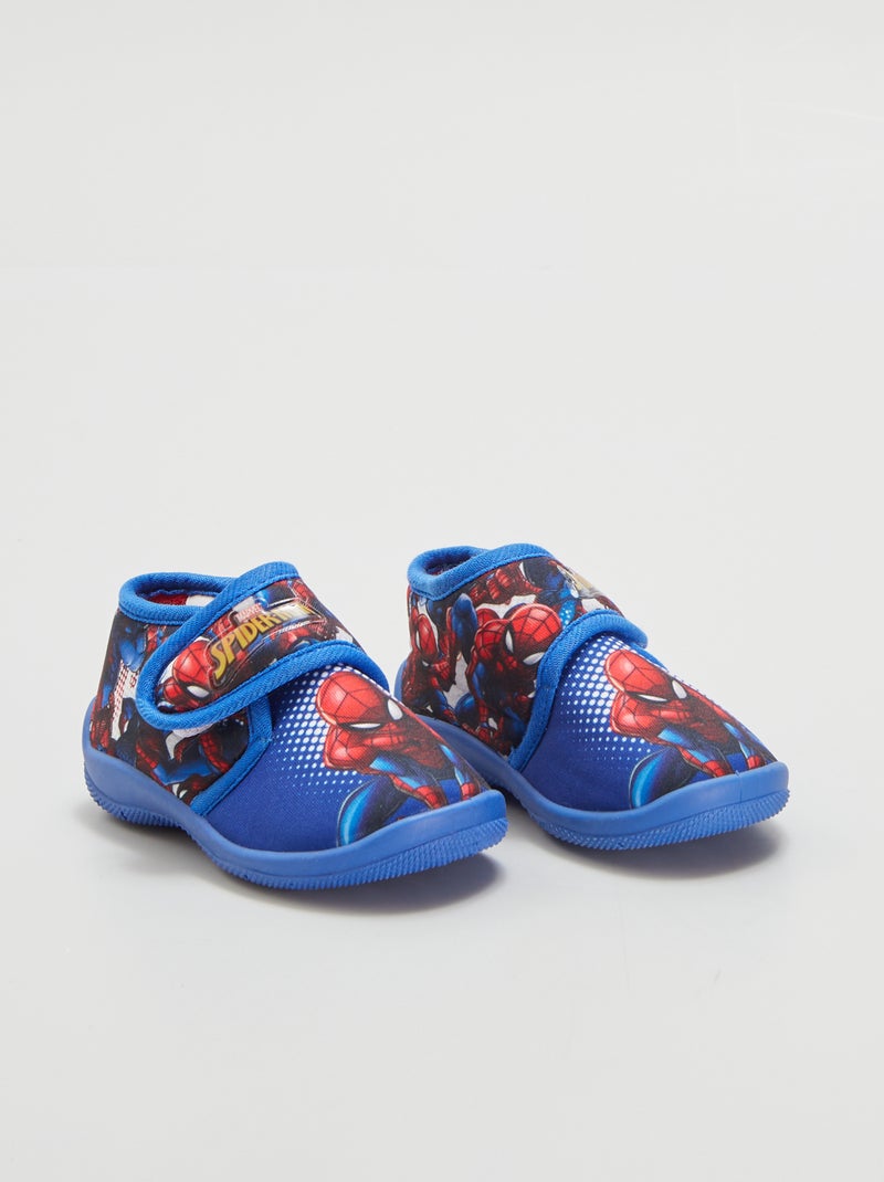 Pantufas subidas com velcro 'Homem-Aranha' Azul - Kiabi