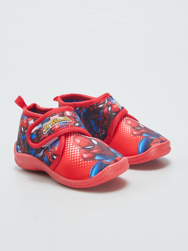 Pantufas subidas com velcro 'Homem-Aranha' VERMELHO - Kiabi