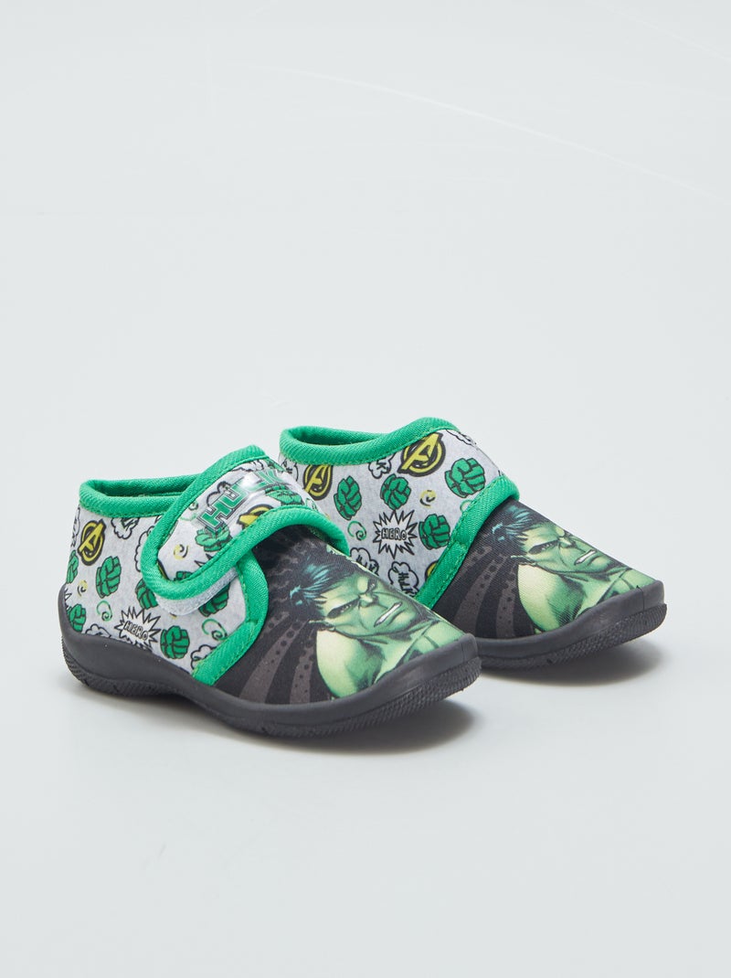 Pantufas subidas com velcro 'Hulk' Preto - Kiabi