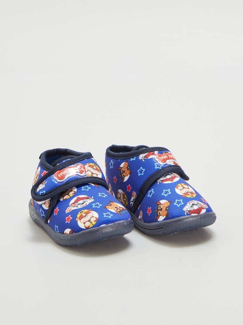 Pantufas subidas com velcro 'Patrulha Pata' Azul - Kiabi
