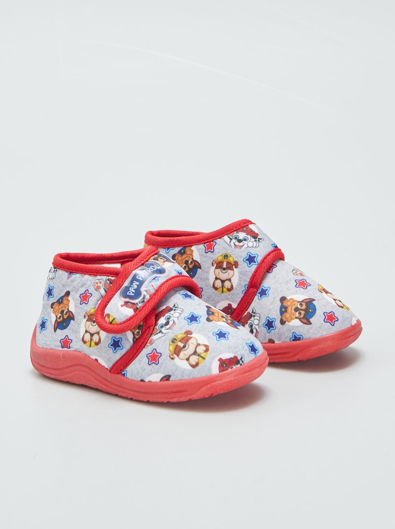 Pantufas subidas com velcro 'Patrulha Pata' CINZA - Kiabi