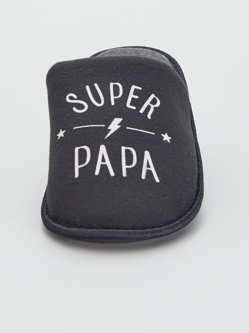 Pantufas 'Super Papá' Preto - Kiabi