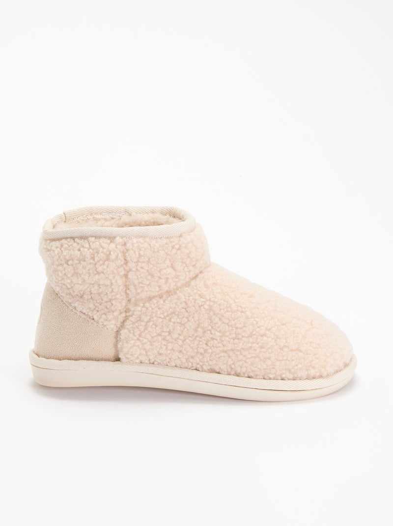 Pantufas tipo bota com efeito de pele de carneiro Branco - Kiabi