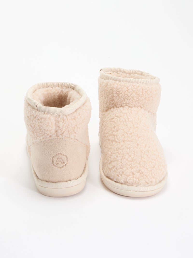 Pantufas tipo bota com efeito de pele de carneiro Branco - Kiabi
