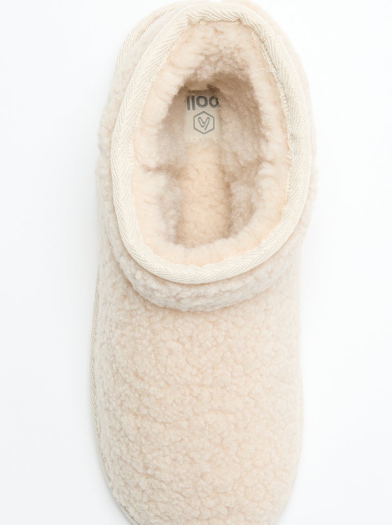 Pantufas tipo bota com efeito de pele de carneiro Branco - Kiabi