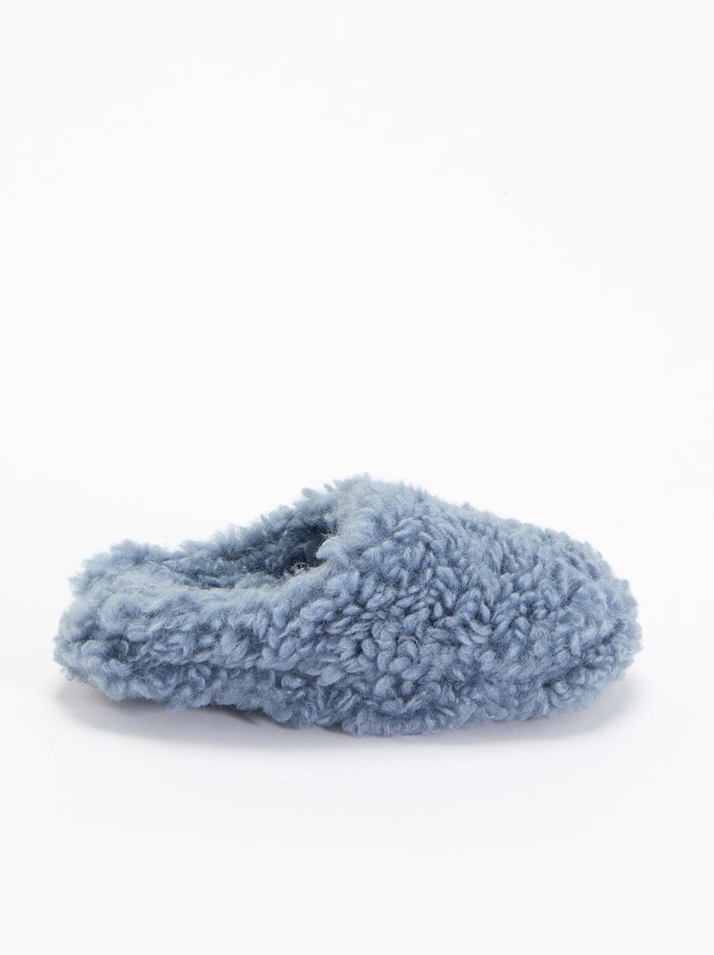 Pantufas tipo bota com efeito pele de carneiro Cinza - Kiabi