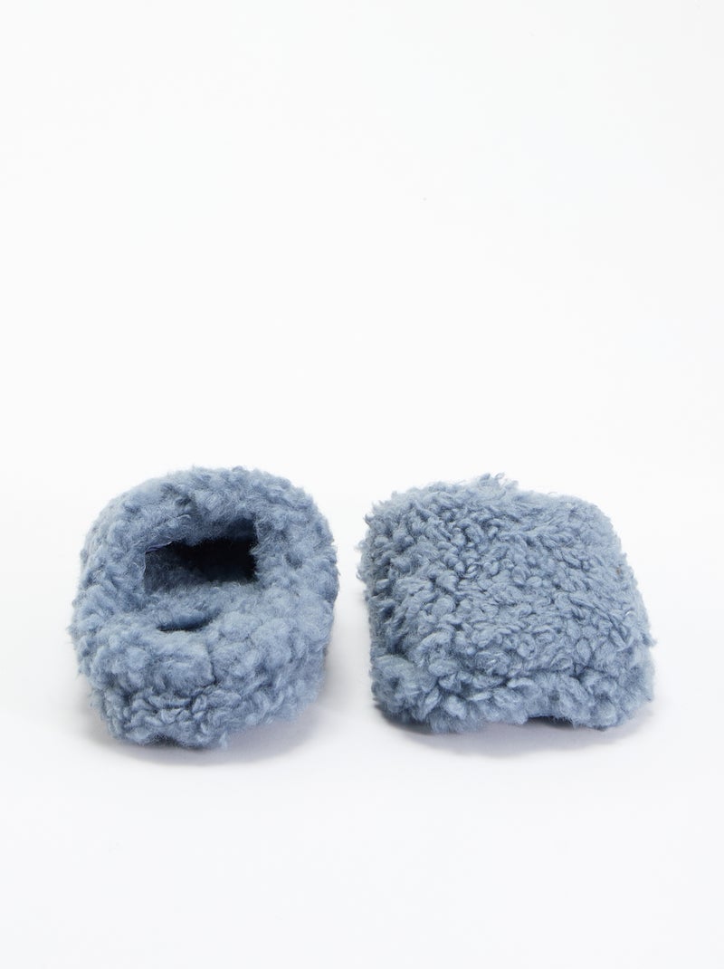 Pantufas tipo bota com efeito pele de carneiro Cinza - Kiabi