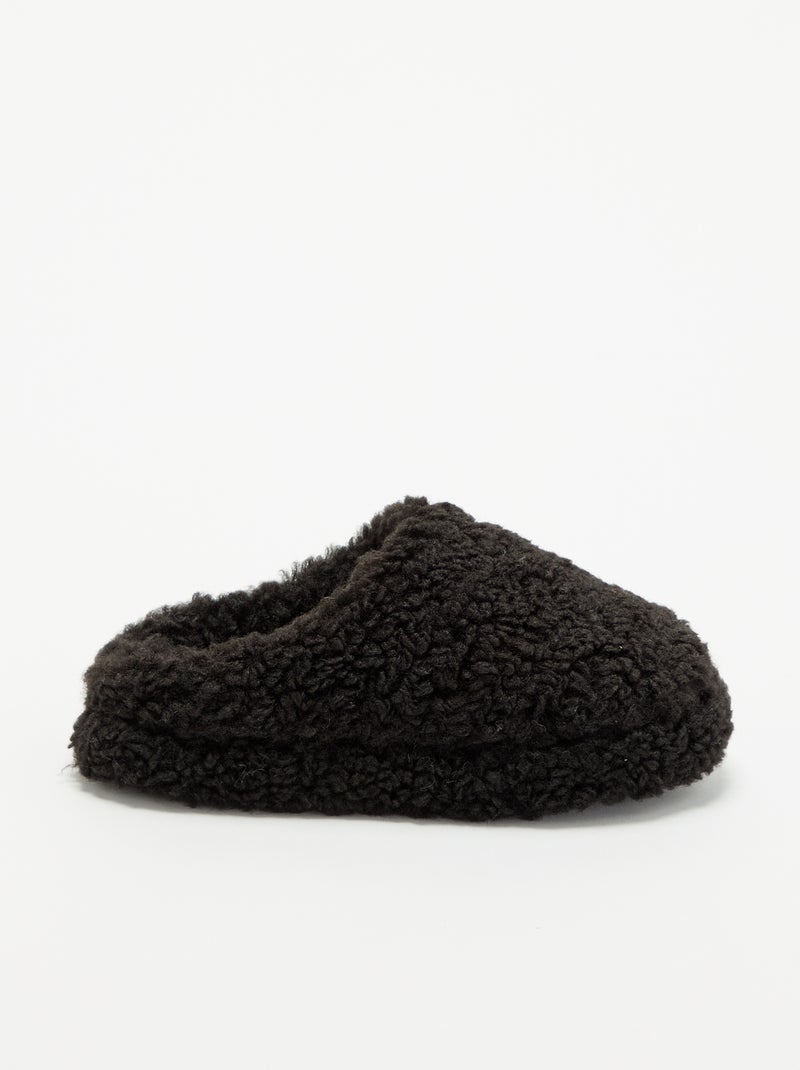 Pantufas tipo bota com efeito pele de carneiro Preto - Kiabi