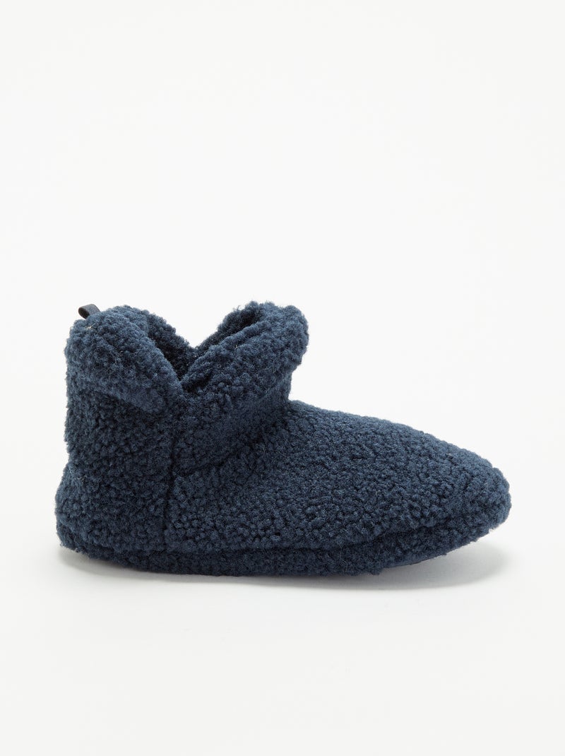 Pantufas tipo bota com efeito pele de carneiro Preto - Kiabi