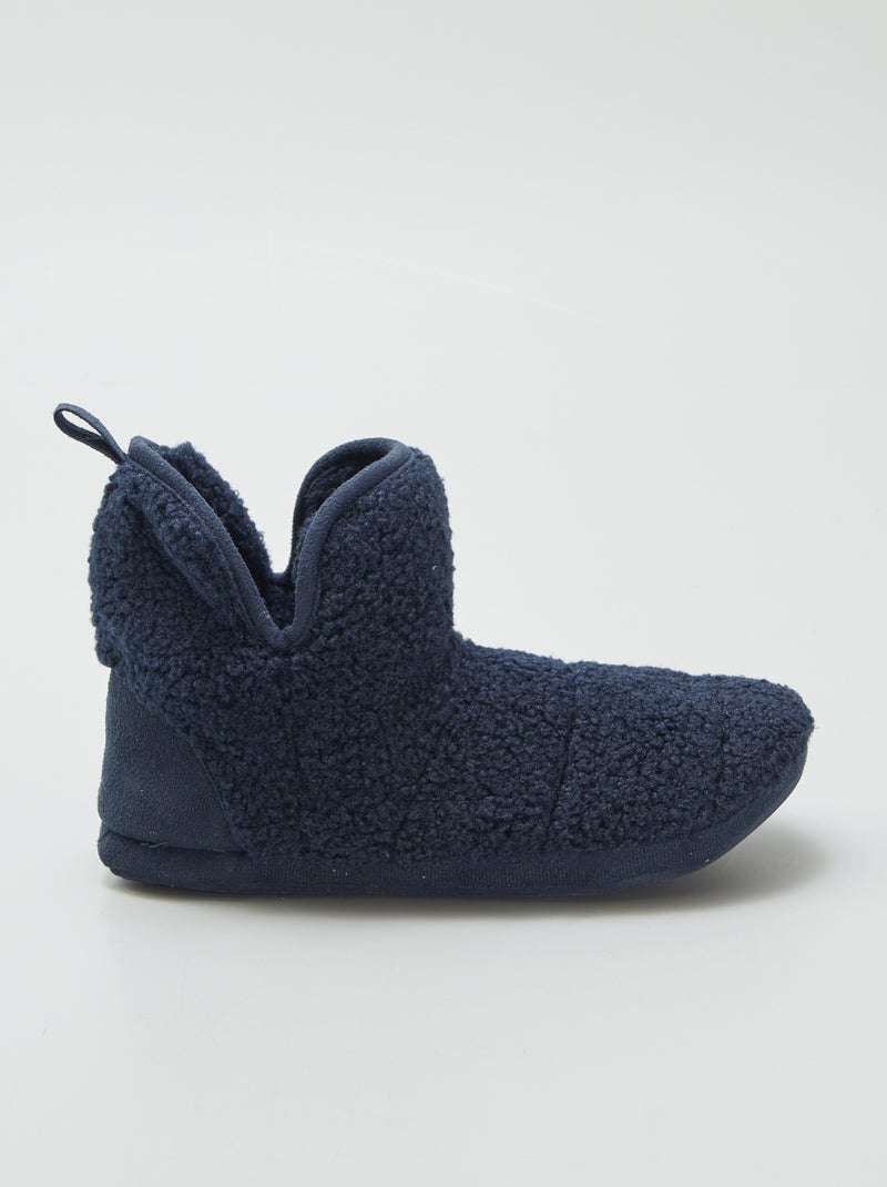 Pantufas tipo bota efeito lã de carneiro Preto - Kiabi