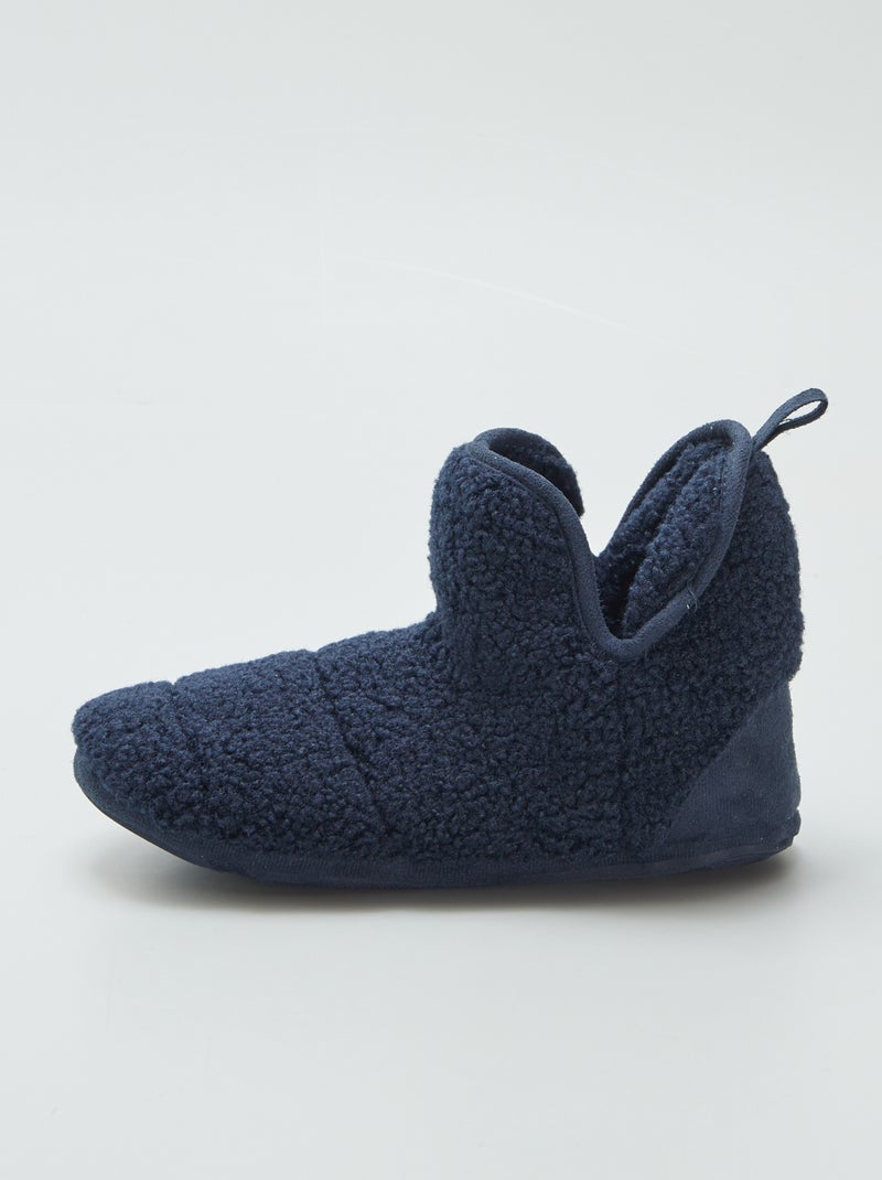 Pantufas tipo bota efeito lã de carneiro Preto - Kiabi