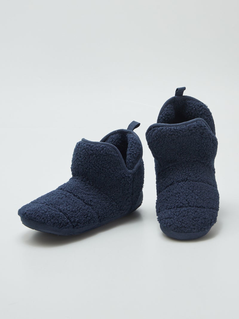 Pantufas tipo bota efeito lã de carneiro Preto - Kiabi