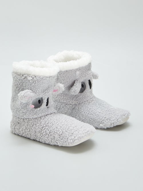 Pantufas tipo bota em sherpa - Kiabi