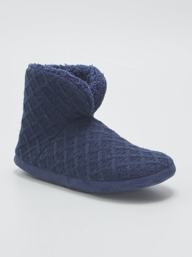 Pantufas tipo bota forradas AZUL - Kiabi
