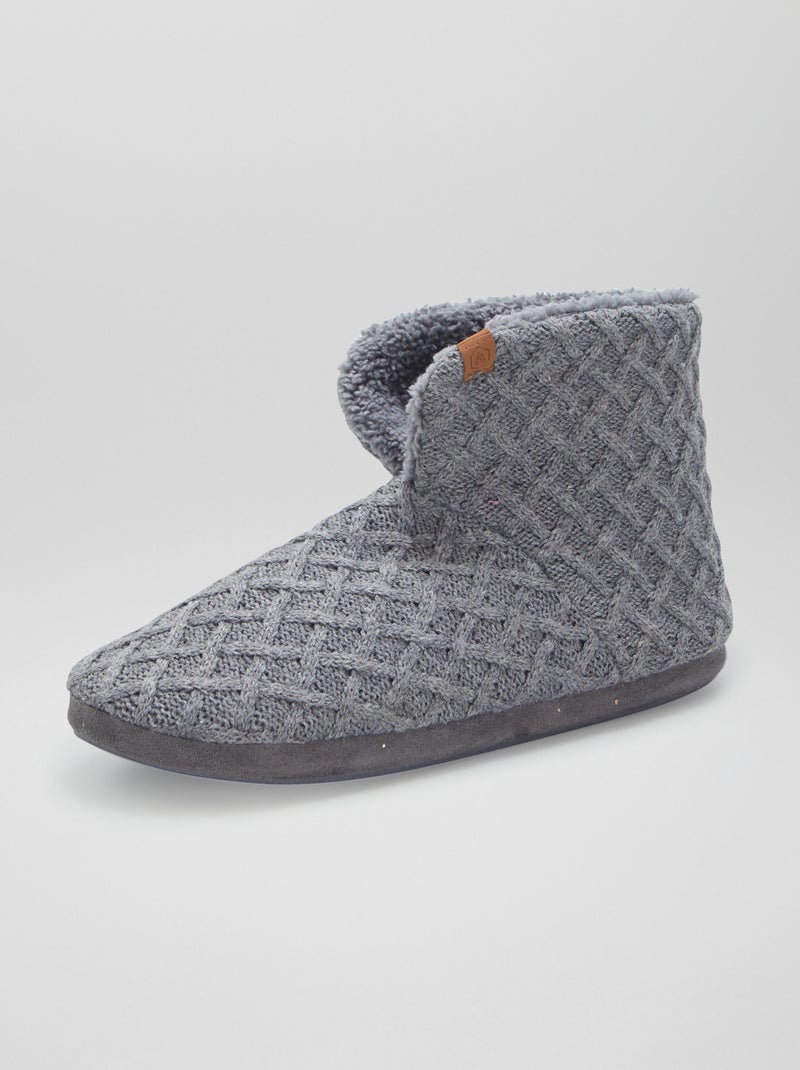 Pantufas tipo bota forradas CINZA - Kiabi