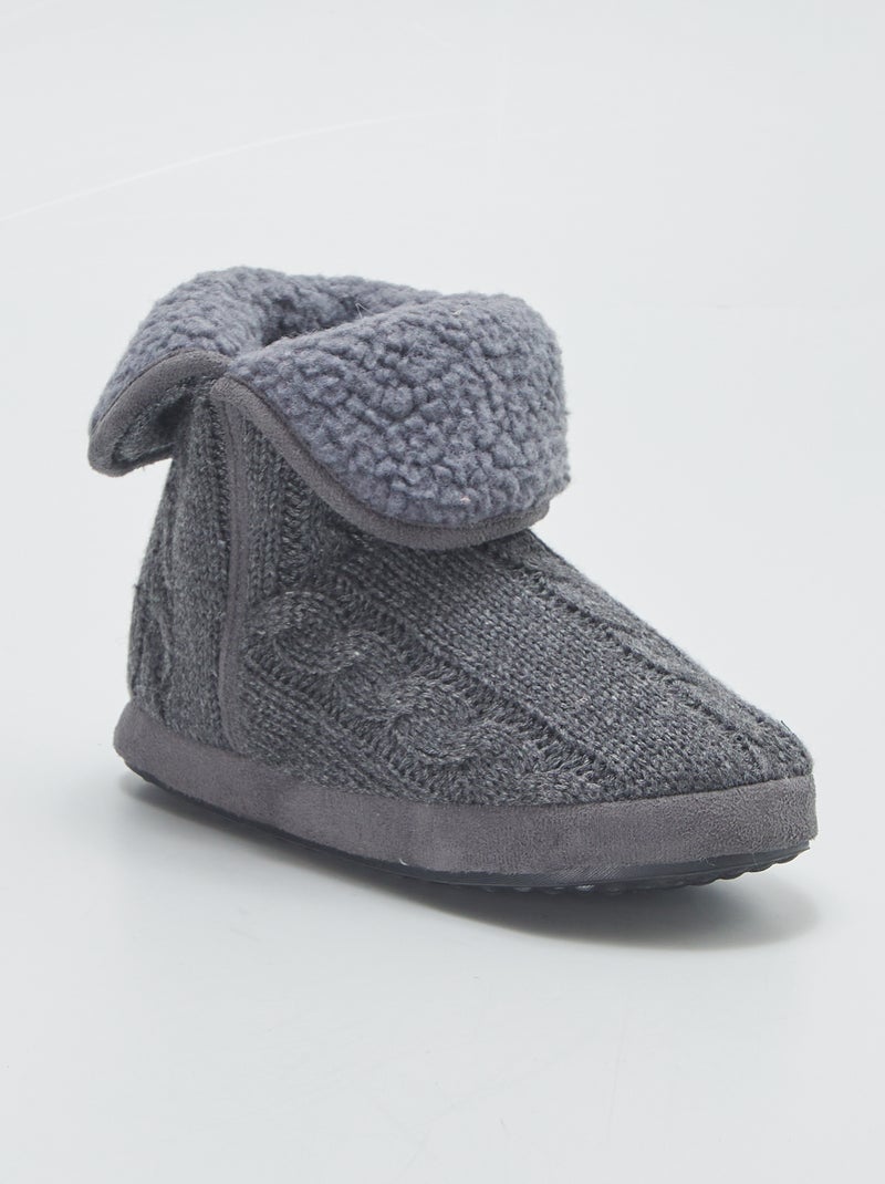 Pantufas tipo bota forradas CINZA - Kiabi
