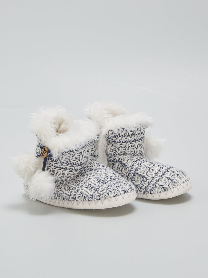 Pantufas tipo bota forradas CINZA - Kiabi