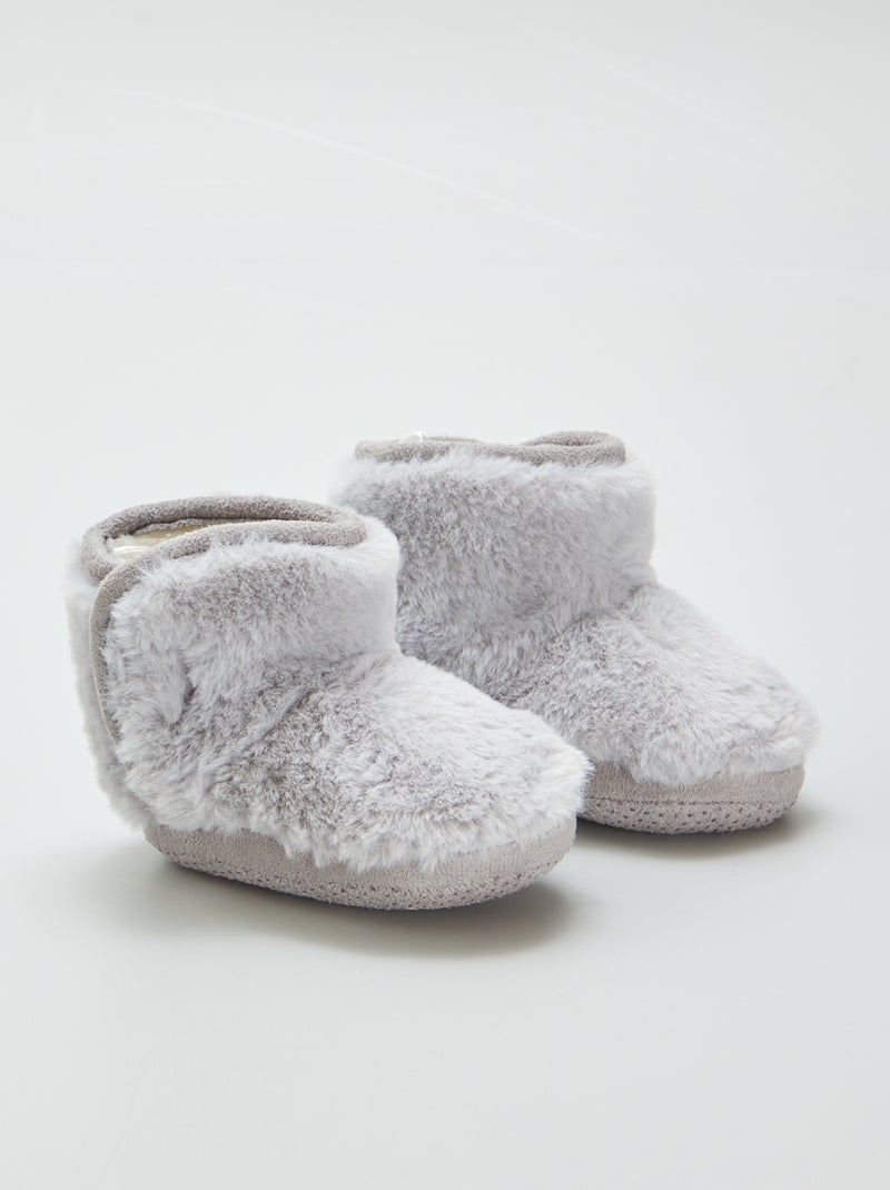Pantufas tipo bota forradas CINZA - Kiabi
