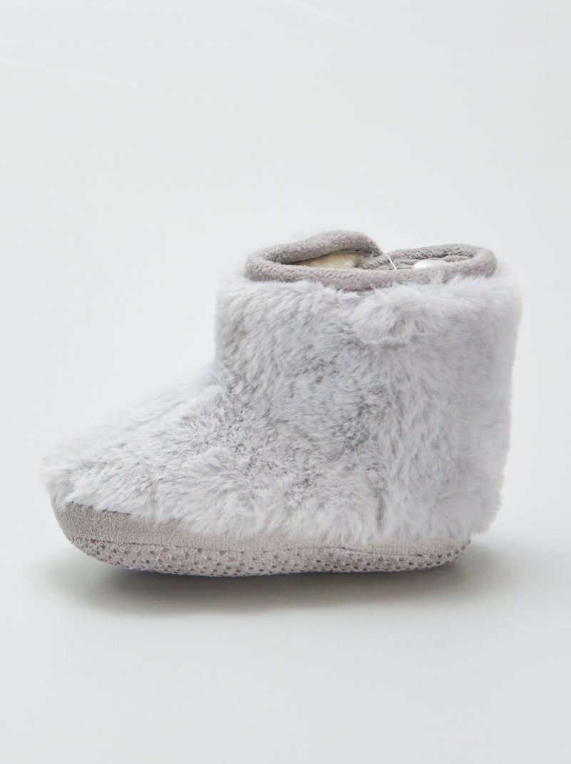 Pantufas tipo bota forradas CINZA - Kiabi