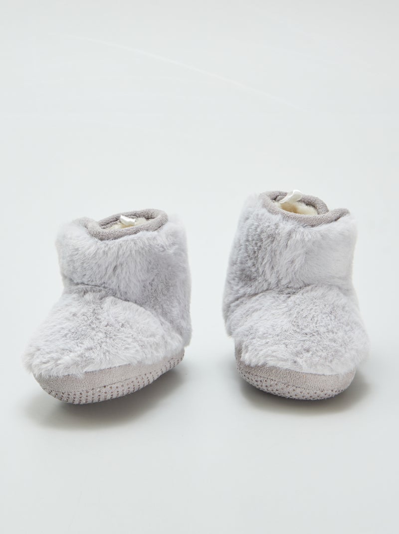 Pantufas tipo bota forradas CINZA - Kiabi