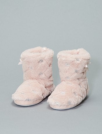 Pantufas tipo bota forradas com lantejoulas - Kiabi