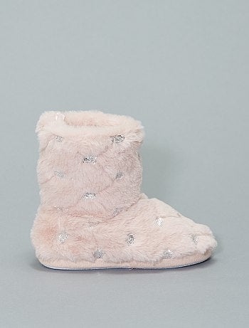 Pantufas tipo bota forradas com lantejoulas - Kiabi