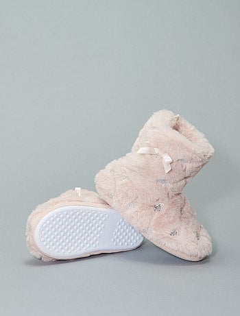 Pantufas tipo bota forradas com lantejoulas - Kiabi