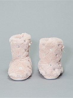 Pantufas tipo bota forradas com lantejoulas - Kiabi