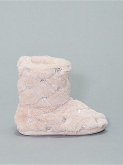 Pantufas tipo bota forradas com lantejoulas - Kiabi