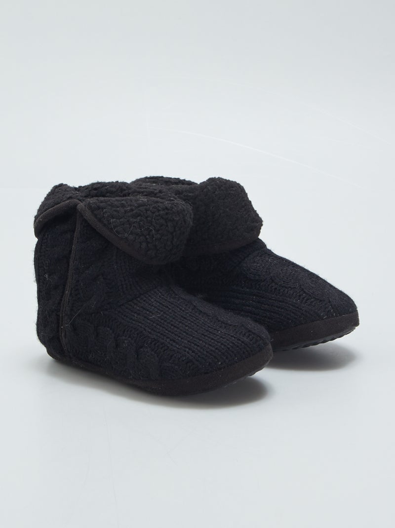 Pantufas tipo bota forradas PRETO - Kiabi
