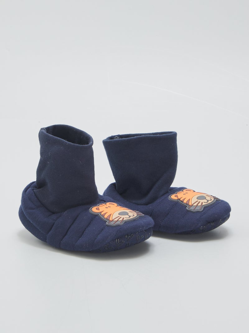 Pantufas tipo botas 'zebra' AZUL - Kiabi