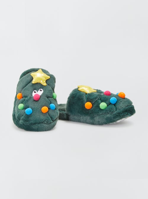 Pantufas tipo chinelas 'Árvore de Natal' - Kiabi