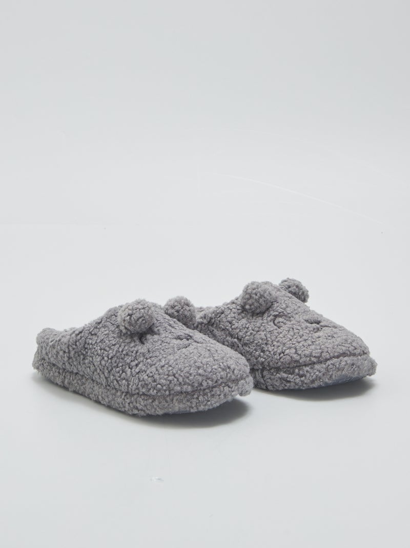 Pantufas tipo chinelas com animais CINZA - Kiabi