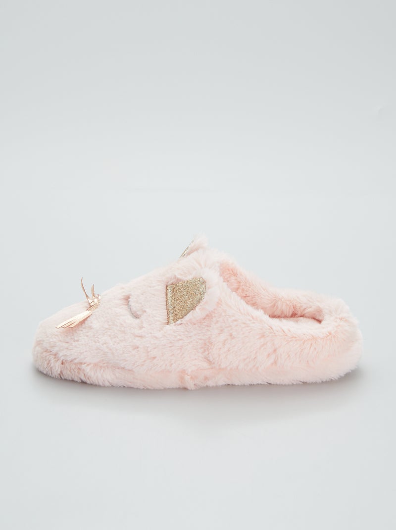 Pantufas tipo chinelas com gato Rosa - Kiabi