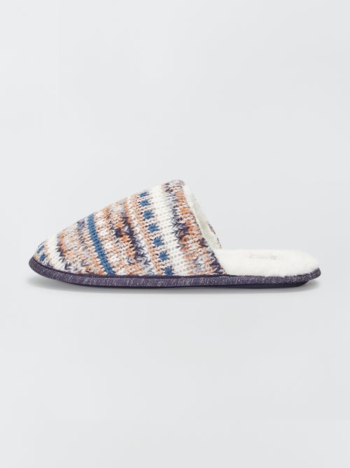 Pantufas tipo chinelas de malha jacquard - Kiabi