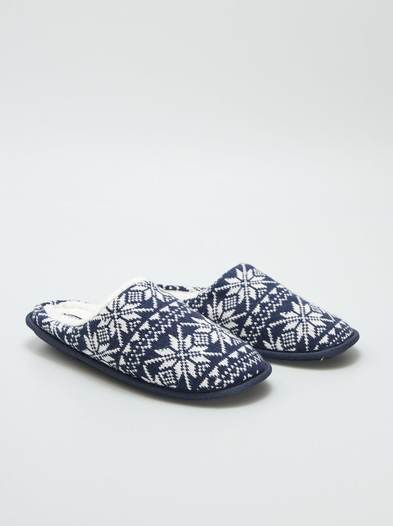 Pantufas tipo chinelas de Natal AZUL - Kiabi