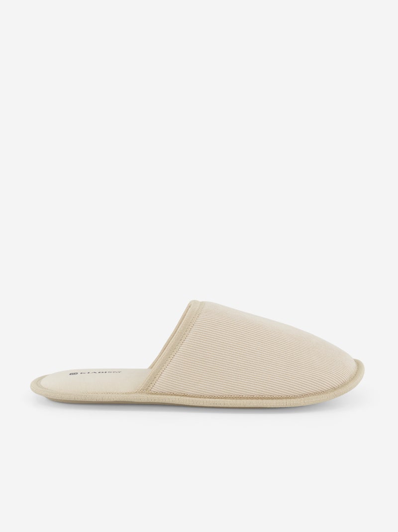 Pantufas tipo chinelas de veludo Bege - Kiabi