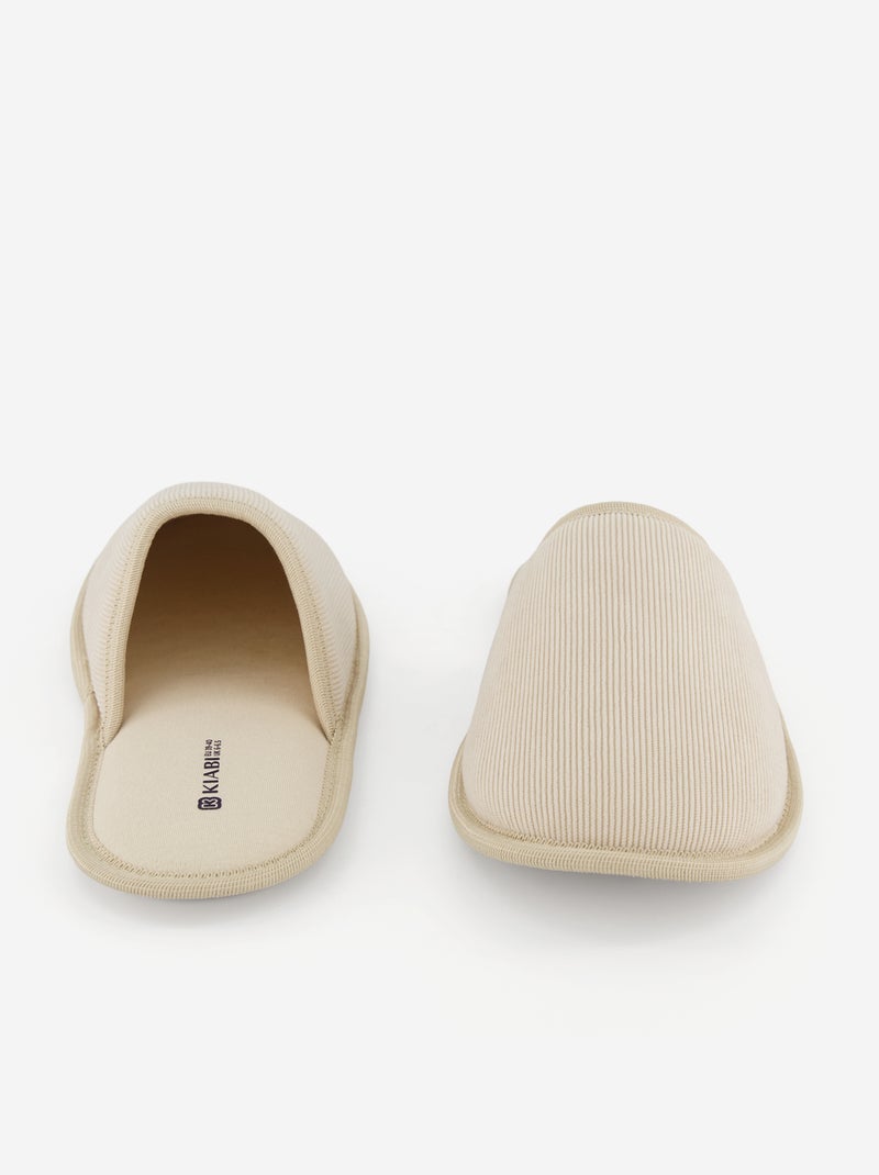 Pantufas tipo chinelas de veludo Bege - Kiabi