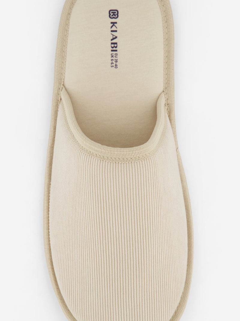 Pantufas tipo chinelas de veludo Bege - Kiabi