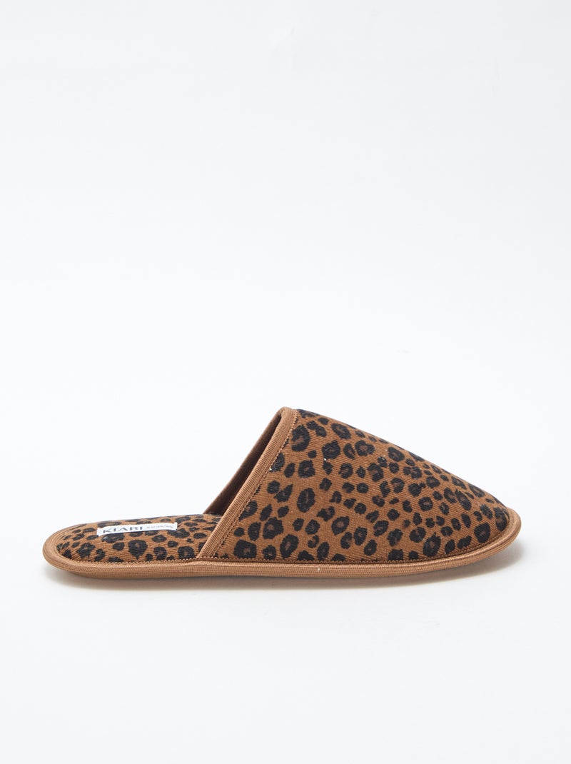 Pantufas tipo chinelas de veludo Bege - Kiabi